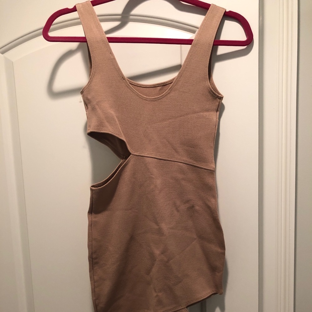 Beige Cut out on Sides Summer Dress